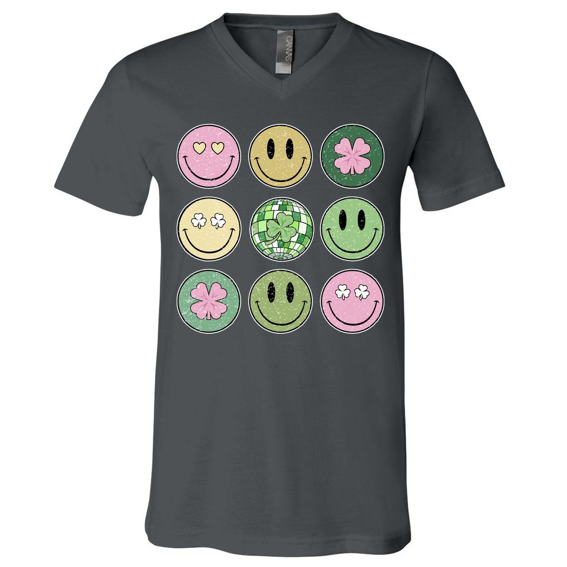 Disco Emoji St Patrick Day Cute V-Neck T-Shirt