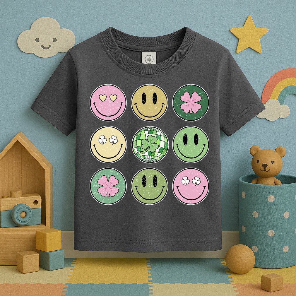 Disco Emoji St Patrick Day Cute Toddler T-Shirt
