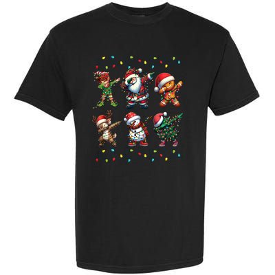 Dabbing Elf Santa Claus Friends Xmas Party Family Matching Garment-Dyed Heavyweight T-Shirt