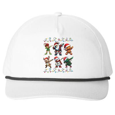 Dabbing Elf Santa Claus Friends Xmas Party Family Matching Snapback Five-Panel Rope Hat