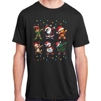 Dabbing Elf Santa Claus Friends Xmas Party Family Matching Adult ChromaSoft Performance T-Shirt