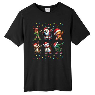 Dabbing Elf Santa Claus Friends Xmas Party Family Matching Tall Fusion ChromaSoft Performance T-Shirt