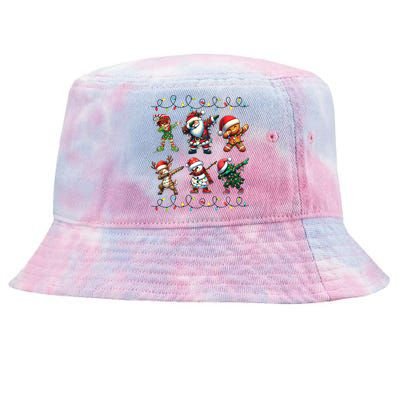 Dabbing Elf Santa Claus Friends Xmas Party Family Matching Tie-Dyed Bucket Hat