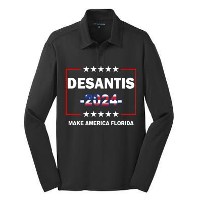 Desaints Make America Florida Silk Touch Performance Long Sleeve Polo