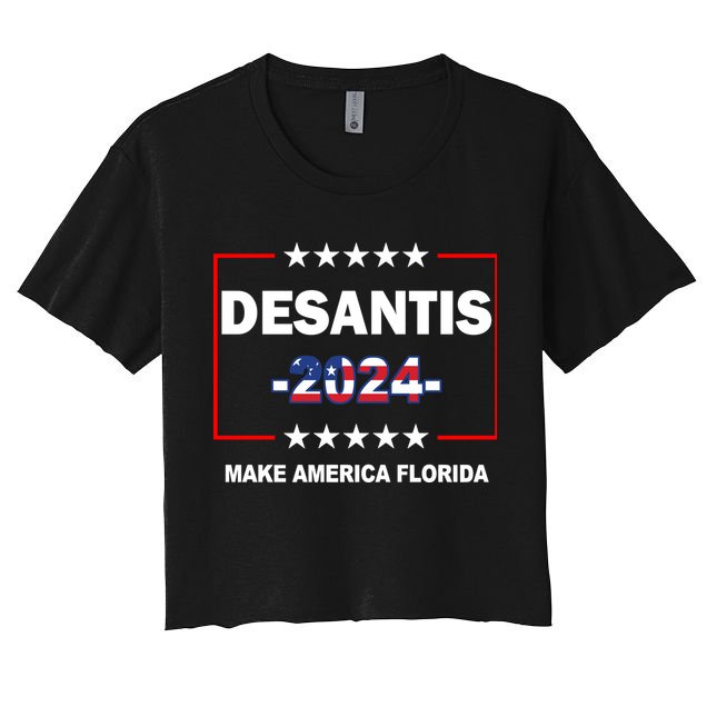 Desaints Make America Florida Women's Crop Top Tee