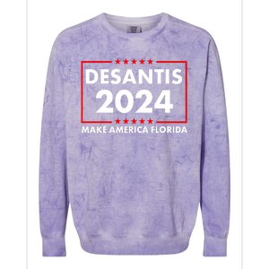 Desantis 2024 Make America Florida Election Logo Colorblast Crewneck Sweatshirt