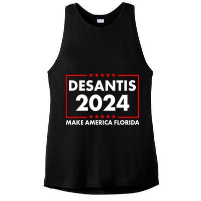 Desantis 2024 Make America Florida Election Logo Ladies PosiCharge Tri-Blend Wicking Tank