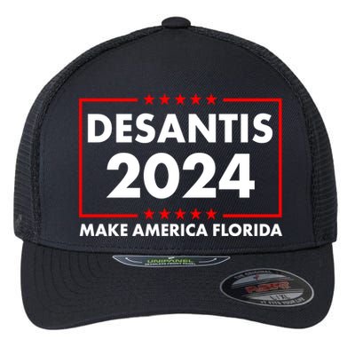 Desantis 2024 Make America Florida Election Logo Flexfit Unipanel Trucker Cap