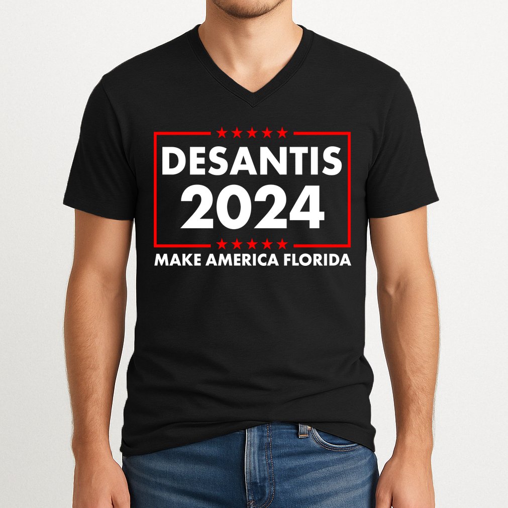 Desantis 2024 Make America Florida Election Logo V-Neck T-Shirt