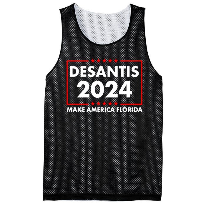 Desantis 2024 Make America Florida Election Logo Mesh Reversible Basketball Jersey Tank