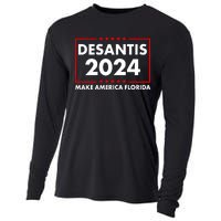 Desantis 2024 Make America Florida Election Logo Cooling Performance Long Sleeve Crew