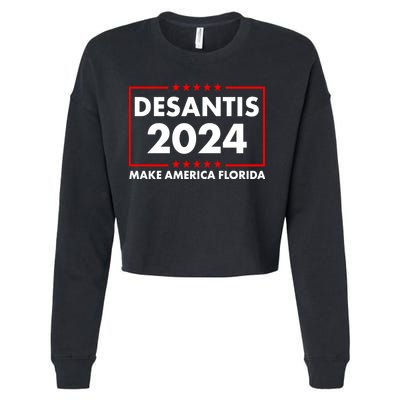 Desantis 2024 Make America Florida Election Logo Cropped Pullover Crew
