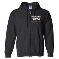 Desantis 2024 Make America Florida Election Logo Full Zip Hoodie