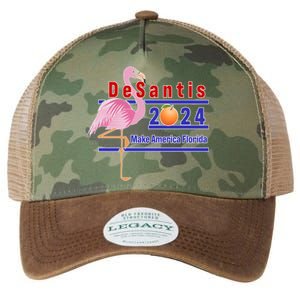 DeSantis 2024 Make America Florida Flamingo Legacy Tie Dye Trucker Hat