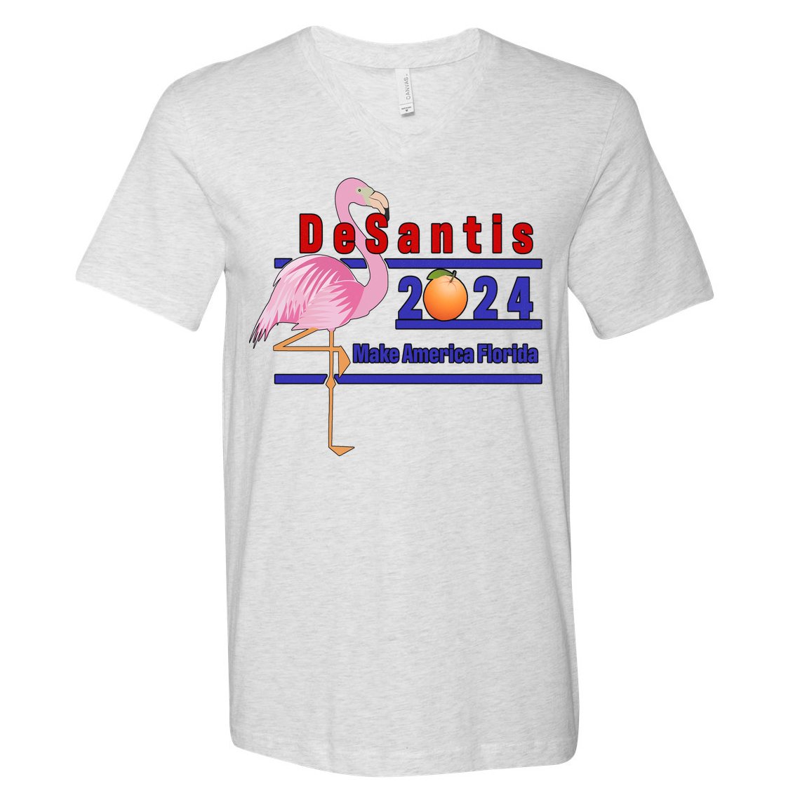 DeSantis 2024 Make America Florida Flamingo V-Neck T-Shirt
