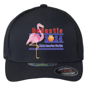 DeSantis 2024 Make America Florida Flamingo Flexfit Unipanel Trucker Cap