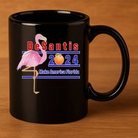 DeSantis 2024 Make America Florida Flamingo 11oz C Handle Ceramic Mug