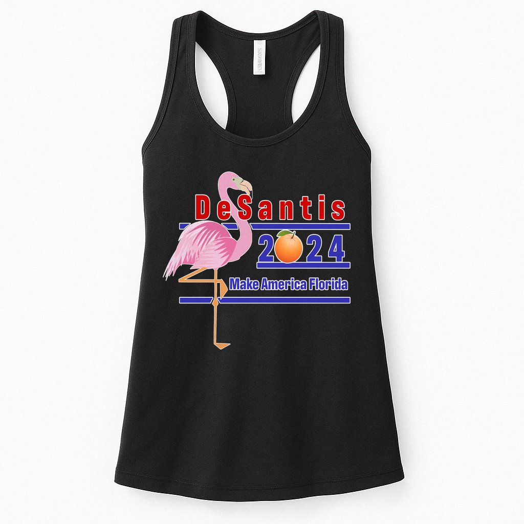DeSantis 2024 Make America Florida Flamingo Womens Tank Top