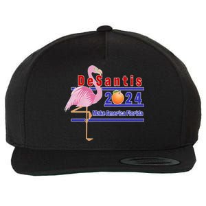 DeSantis 2024 Make America Florida Flamingo Wool Snapback Cap