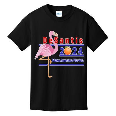 DeSantis 2024 Make America Florida Flamingo Kids T-Shirt