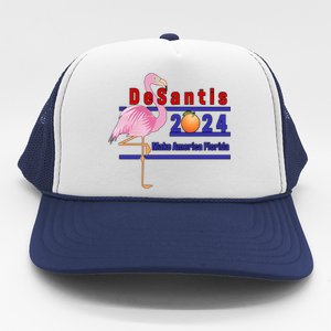 DeSantis 2024 Make America Florida Flamingo Trucker Hat