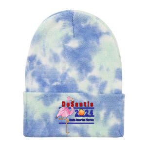 DeSantis 2024 Make America Florida Flamingo Tie Dye 12in Knit Beanie