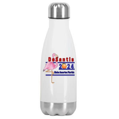 DeSantis 2024 Make America Florida Flamingo Stainless Steel Insulated Water Bottle