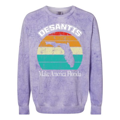 Desantis Make America Florida Again Vintage Colorblast Crewneck Sweatshirt