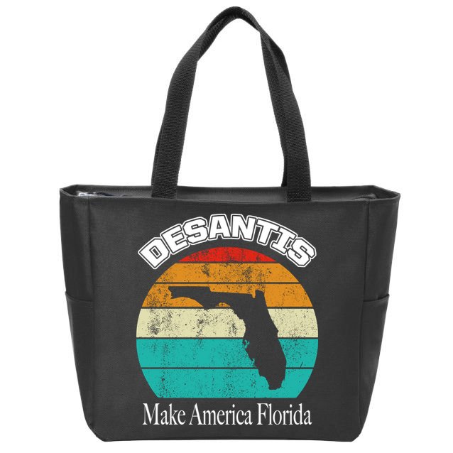 Desantis Make America Florida Again Vintage Zip Tote Bag