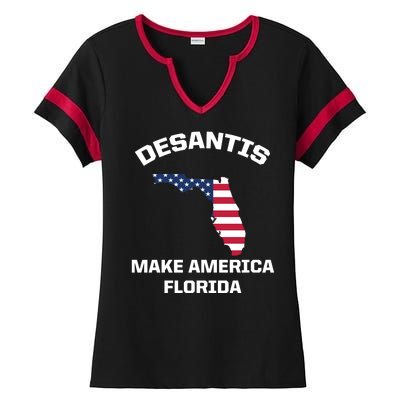 Desantis Make America Florida USA Ladies Halftime Notch Neck Tee