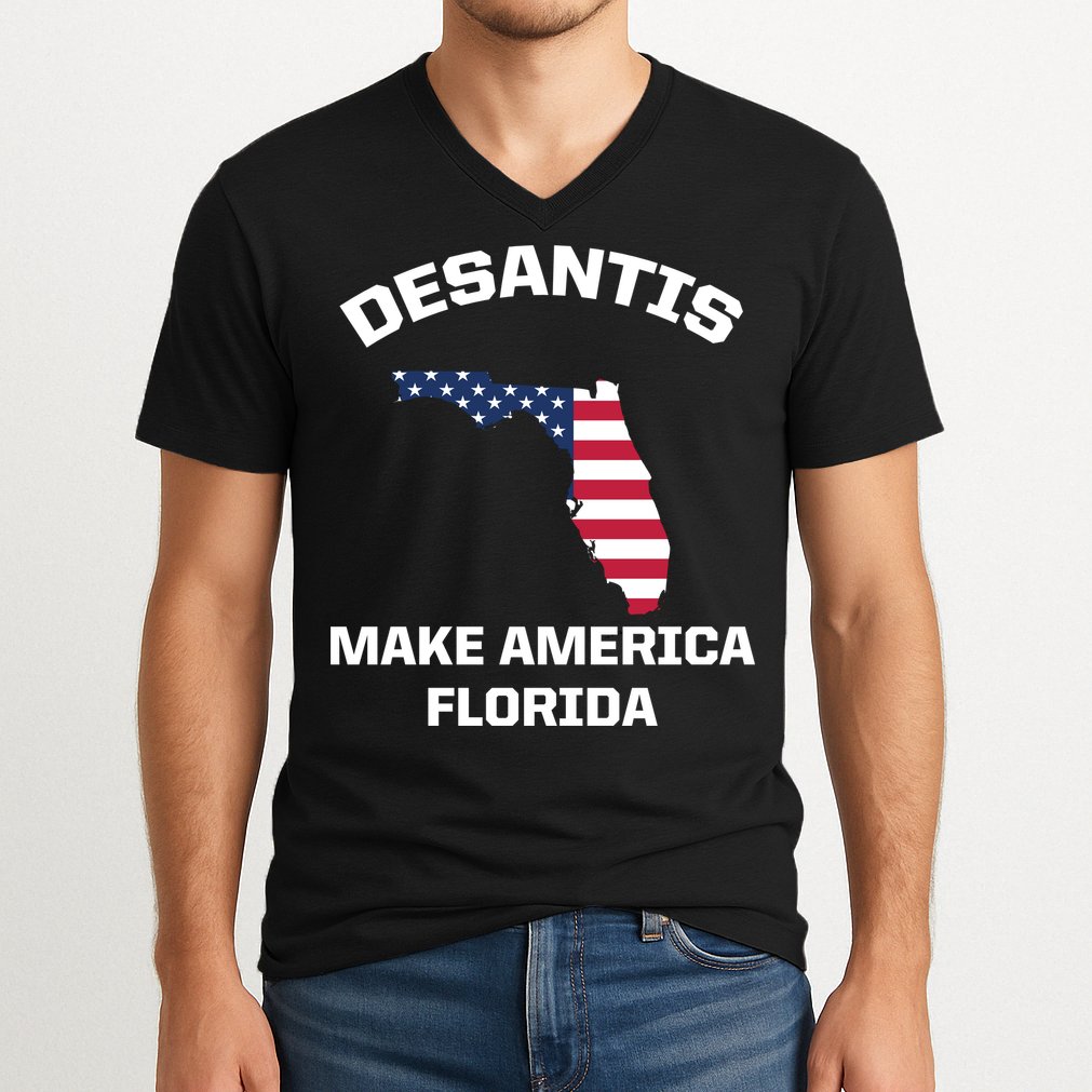 Desantis Make America Florida USA V-Neck T-Shirt