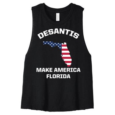 Desantis Make America Florida USA Women's Racerback Cropped Tank