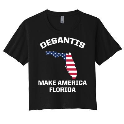 Desantis Make America Florida USA Women's Crop Top Tee