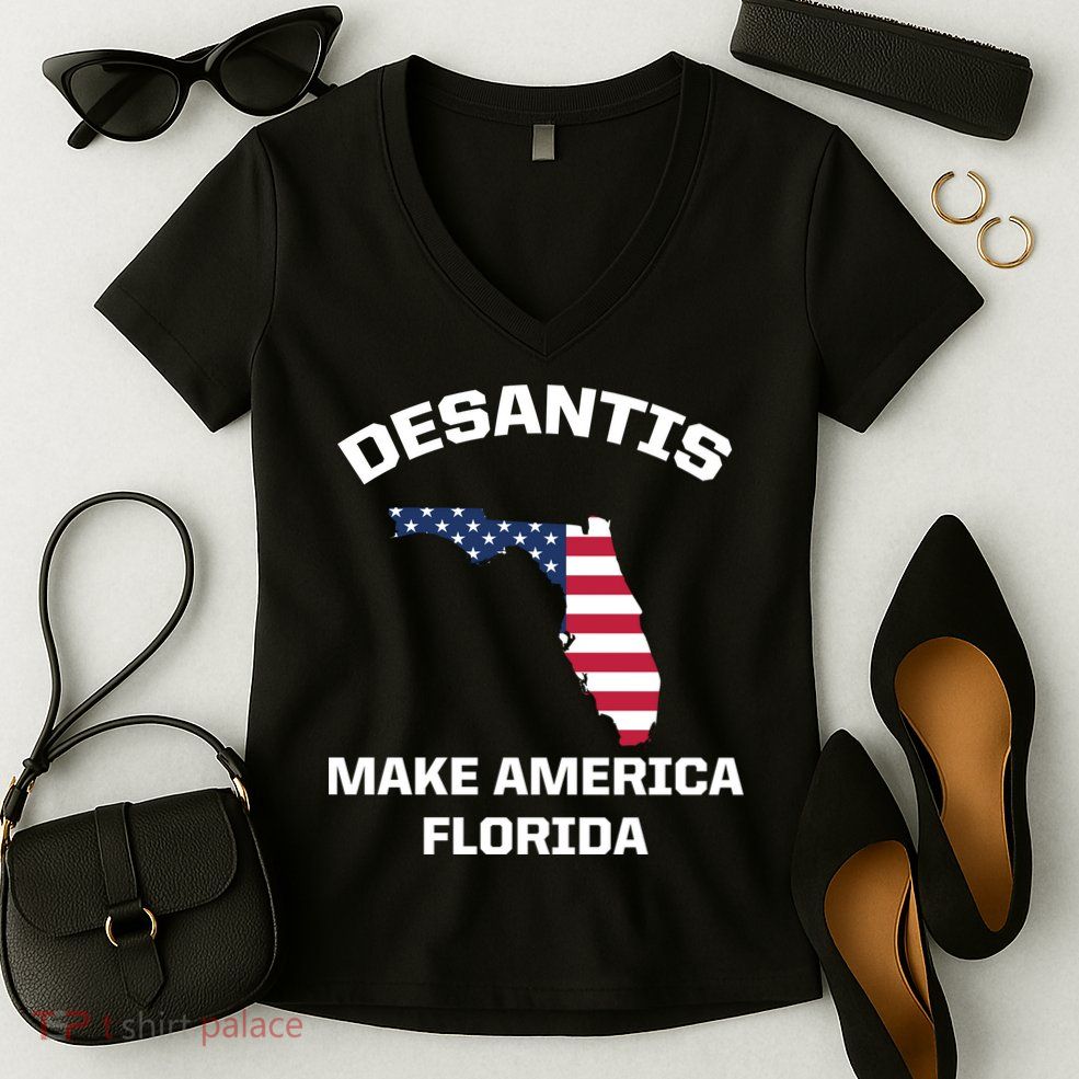 Desantis Make America Florida USA Women's V-Neck T-Shirt