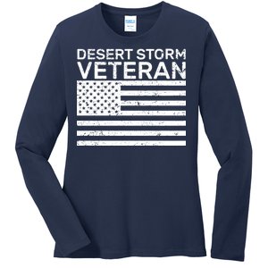 Desert Storm Veteran Ladies Long Sleeve Shirt