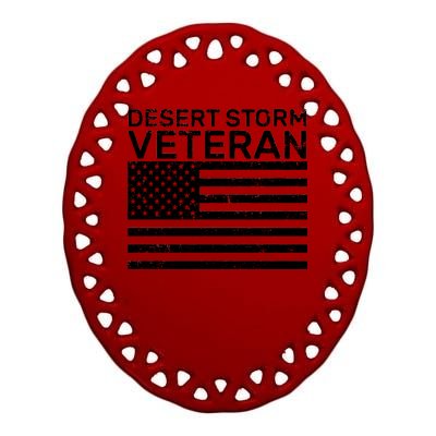 Desert Storm Veteran Ceramic Oval Ornament