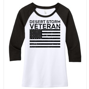 Desert Storm Veteran Women's Tri-Blend 3/4-Sleeve Raglan Shirt