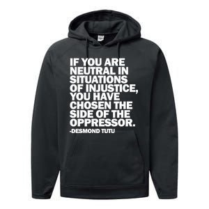 Desmond Tutu Justice Quote  Performance Fleece Hoodie