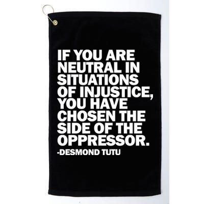 Desmond Tutu Justice Quote  Platinum Collection Golf Towel