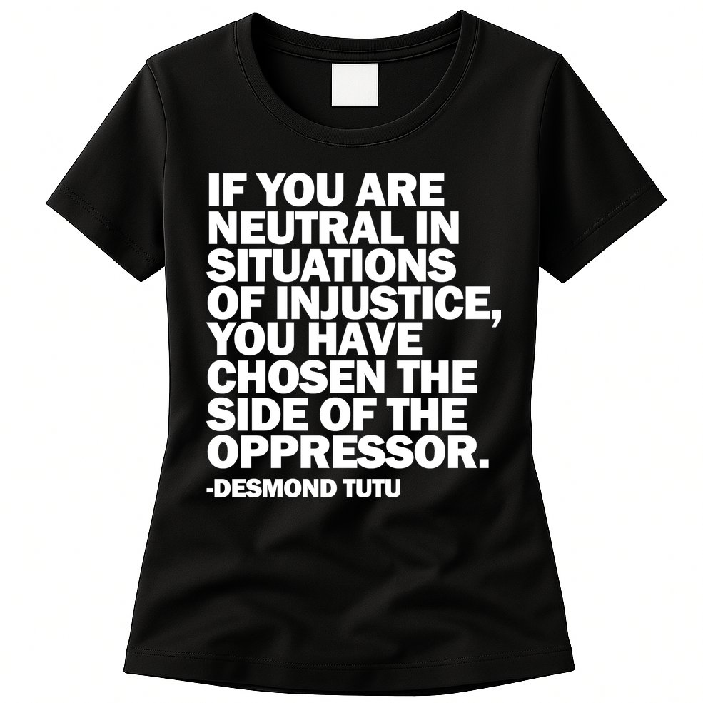 Desmond Tutu Justice Quote  Womens T-Shirt