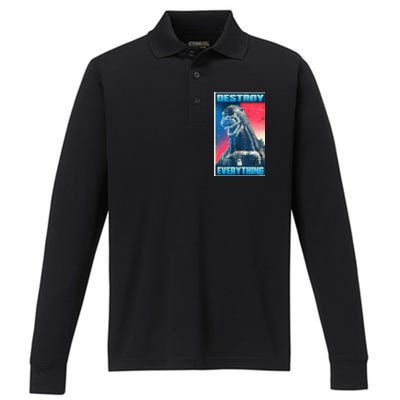 Destroy Everything Election Performance Long Sleeve Polo