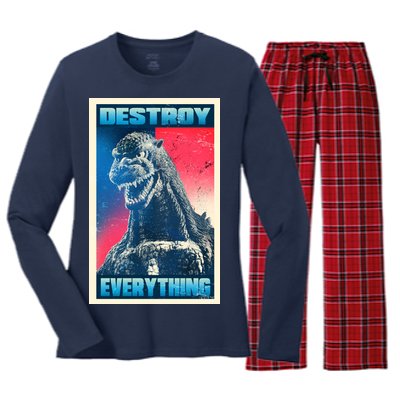 Destroy Everything Election Women's Long Sleeve Flannel Pajama Set 