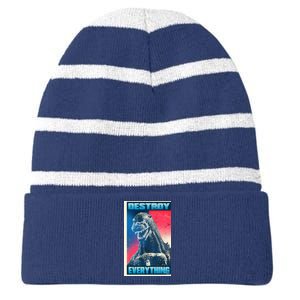 Destroy Everything Election Striped Beanie with Solid Band