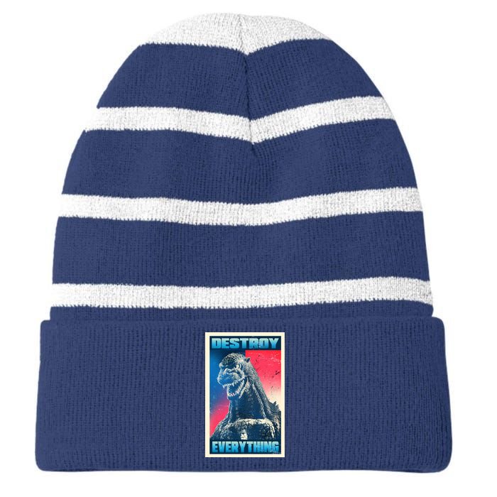 Destroy Everything Election Striped Beanie with Solid Band