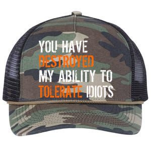 Destroyed Ability Tolerate Idiots Retro Rope Trucker Hat Cap