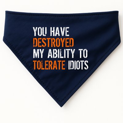 Destroyed Ability Tolerate Idiots USA-Made Doggie Bandana