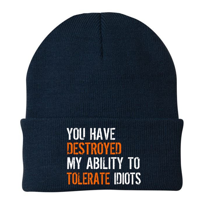 Destroyed Ability Tolerate Idiots Knit Cap Winter Beanie