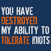 Destroyed Ability Tolerate Idiots Pom Pom 12in Knit Beanie