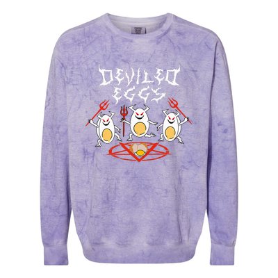 Deviled Eggs Thanksgiving Funny Colorblast Crewneck Sweatshirt