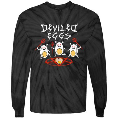 Deviled Eggs Thanksgiving Funny Tie-Dye Long Sleeve Shirt